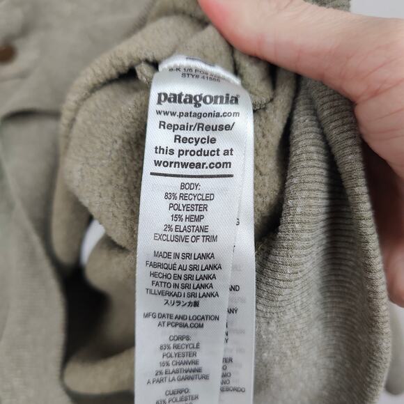 Patagonia Hemp Sweatshirt Womens XS Dark Ash Pullover 1/4 Snap Button Retro - Picture 6 of 8